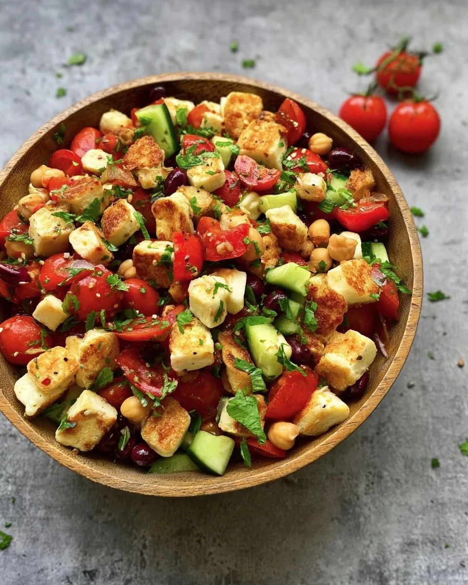 Knackiger Halloumi Salat 1 Beste-Knackiger-Halloumi-Salat-Rezept