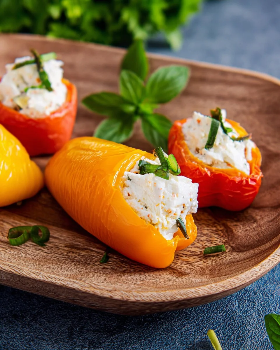 Mini-Paprika gefüllt mit Feta und Schnittlauch 6 Beste-Mini-Paprika-gefuellt-mit-Feta-und-Schnittlauch-Rezept